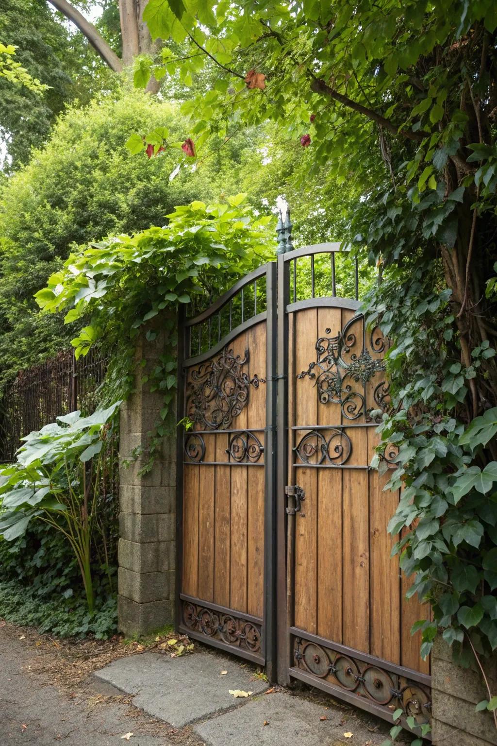 A tall gate combines function with style.