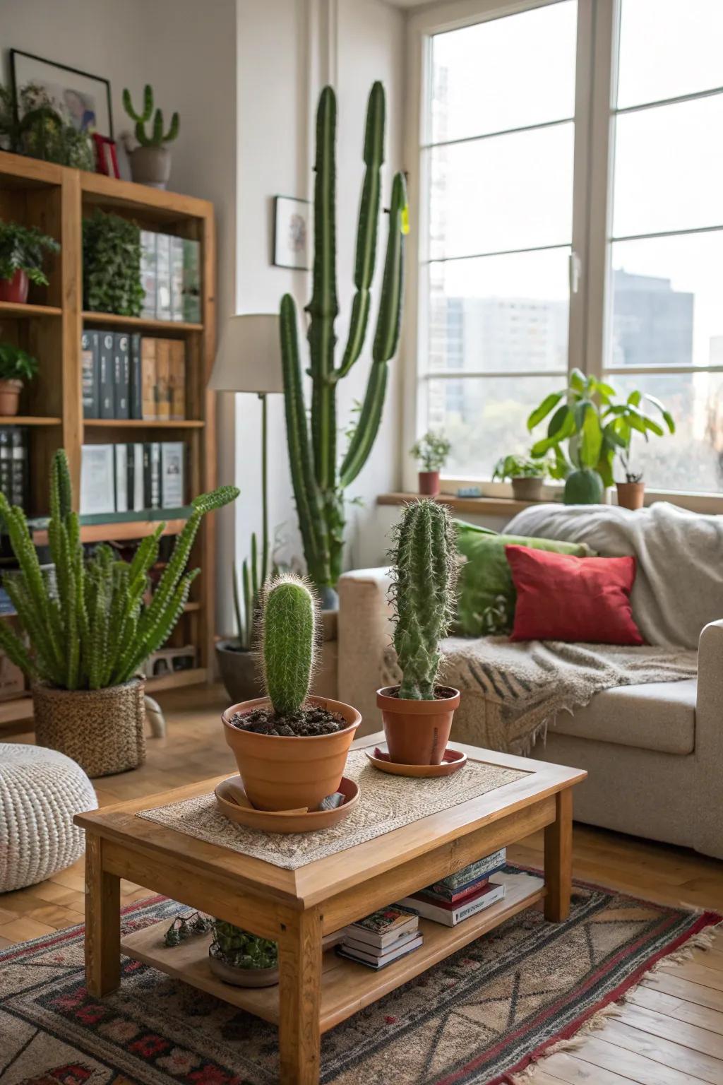 Desert plants bring a unique character indoors.