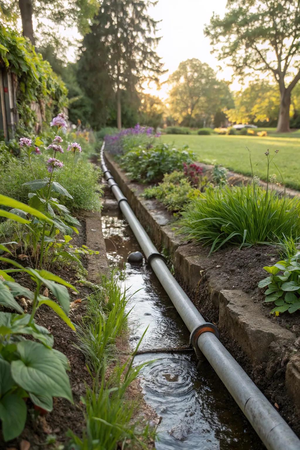 Keep water flow managed with strategically placed pipes.