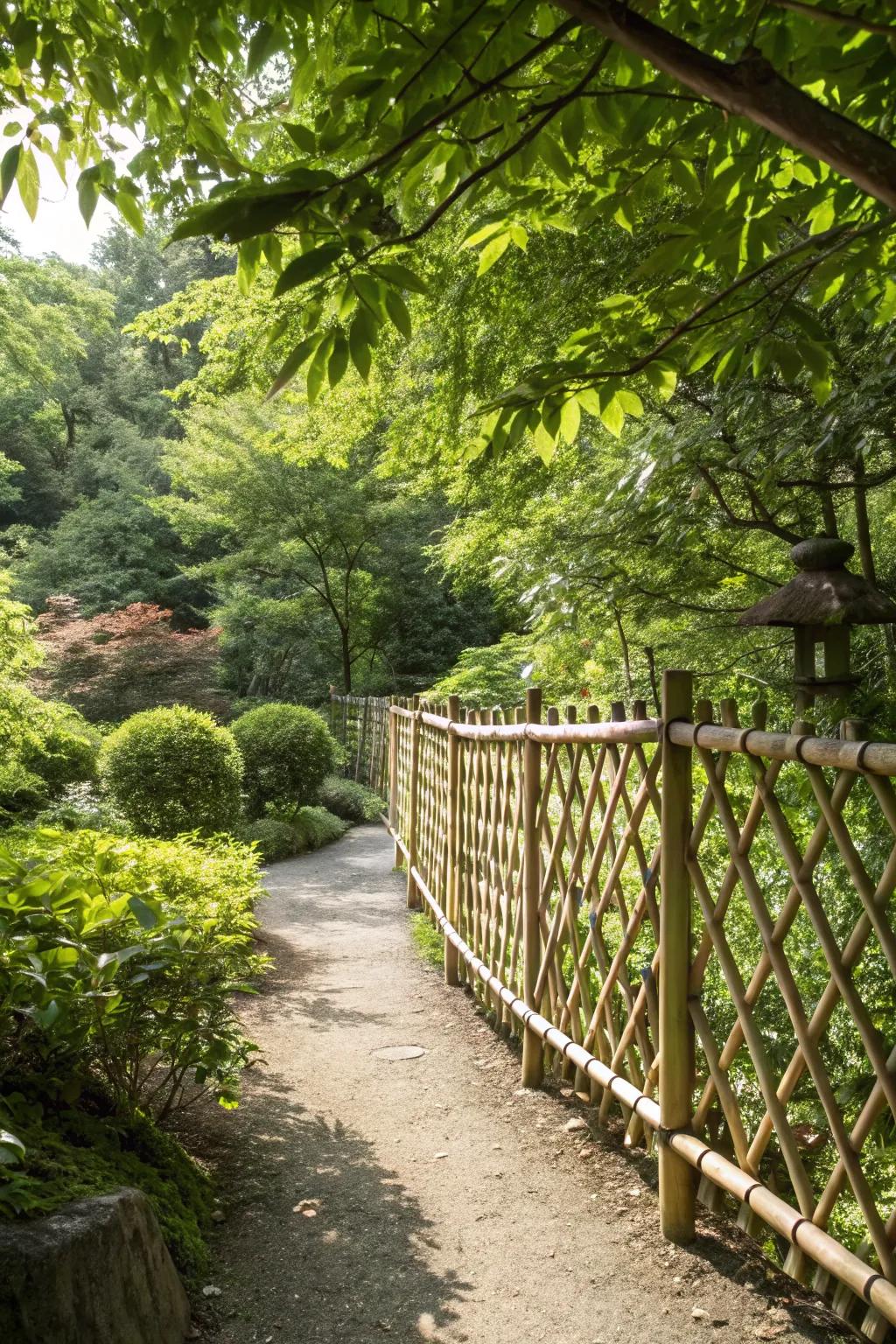 Bamboo lattice brings a touch of nature to your backyard.