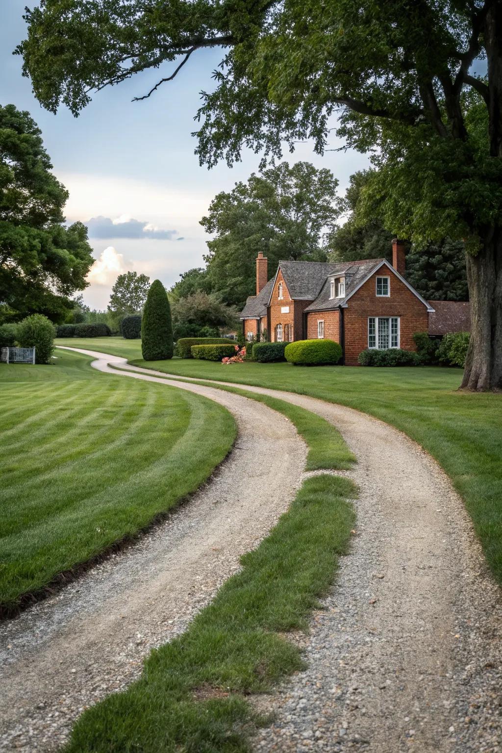 Grass edging creates a seamless natural blend with your driveway.