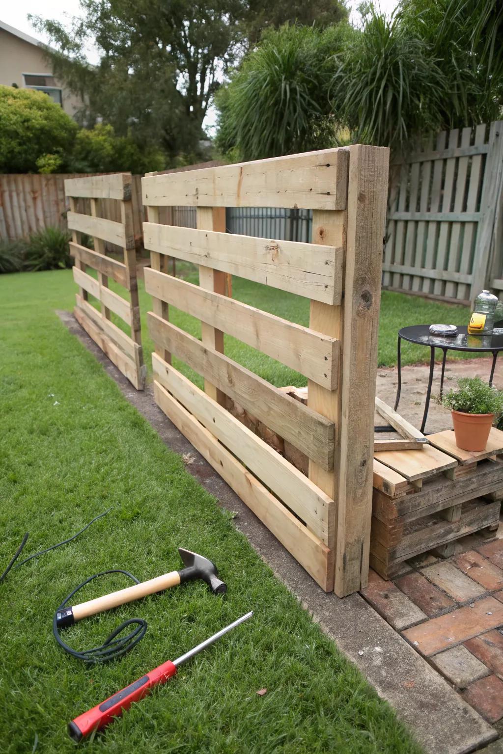 Keep it simple with an easy-to-build pallet fence.