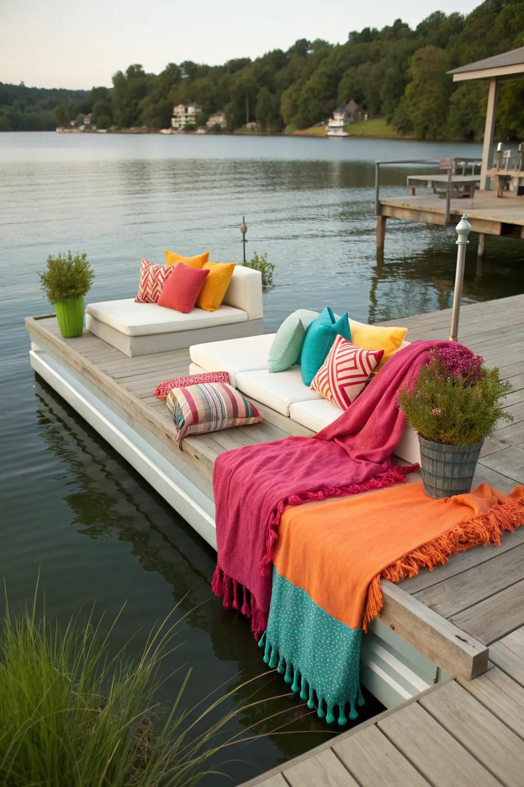 Add a splash of color and comfort with cushions and throws.