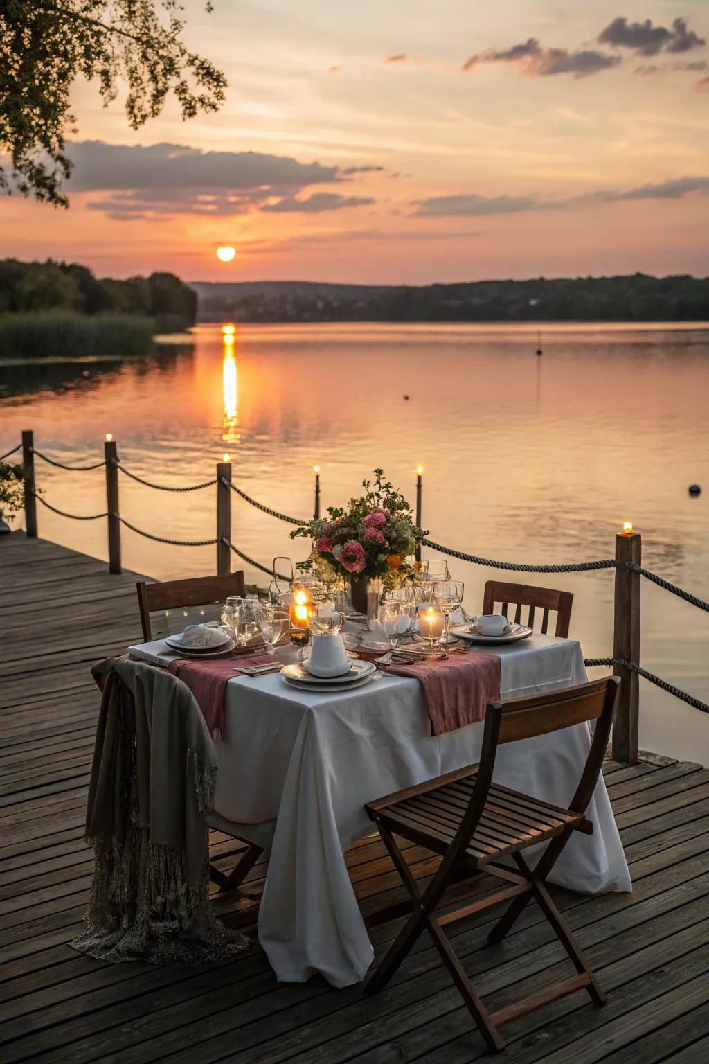 Dine al fresco with a stylish dock dining set.
