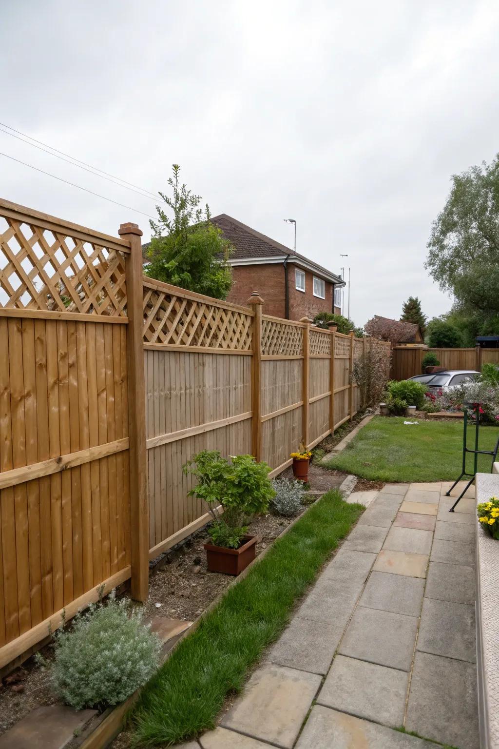A lattice top adds elegance and extra security.