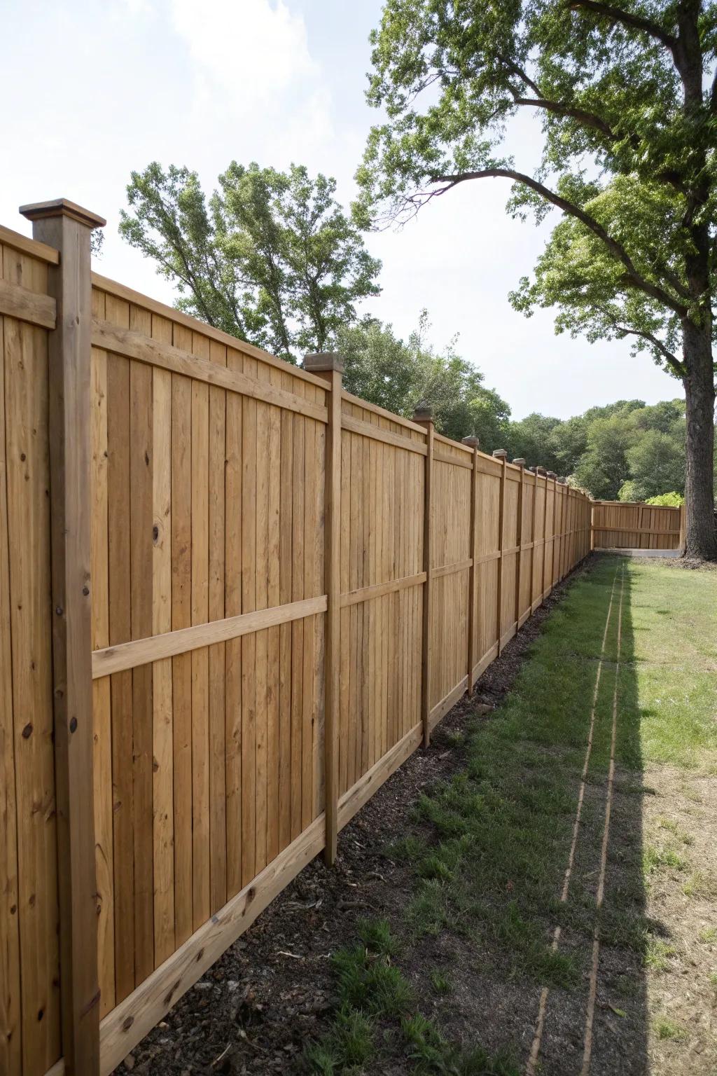 Opt for durable woods like oak for lasting fence designs.