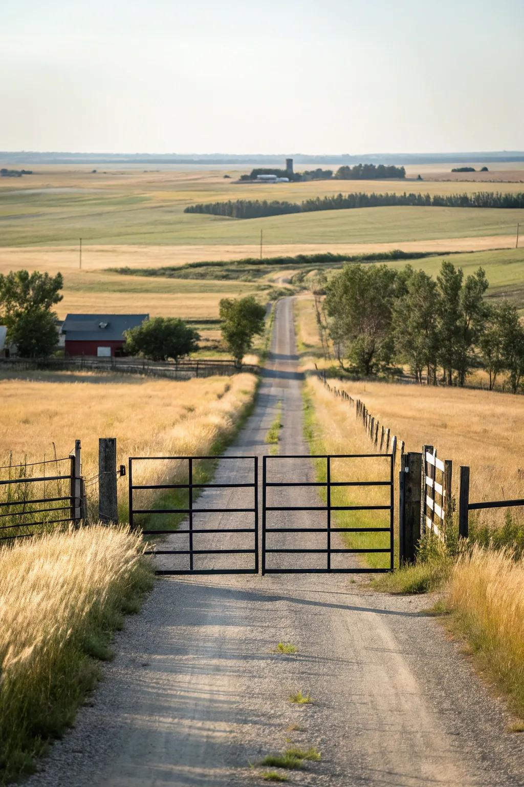 Ranch-style gates bring a touch of rustic country charm to your driveway.