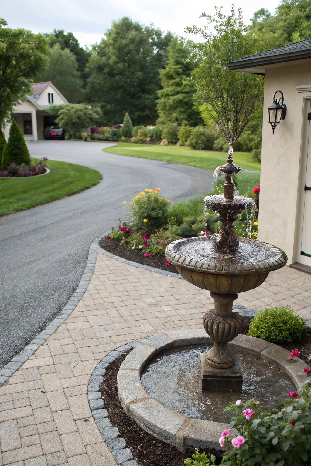 Introduce serenity with a water feature accent.