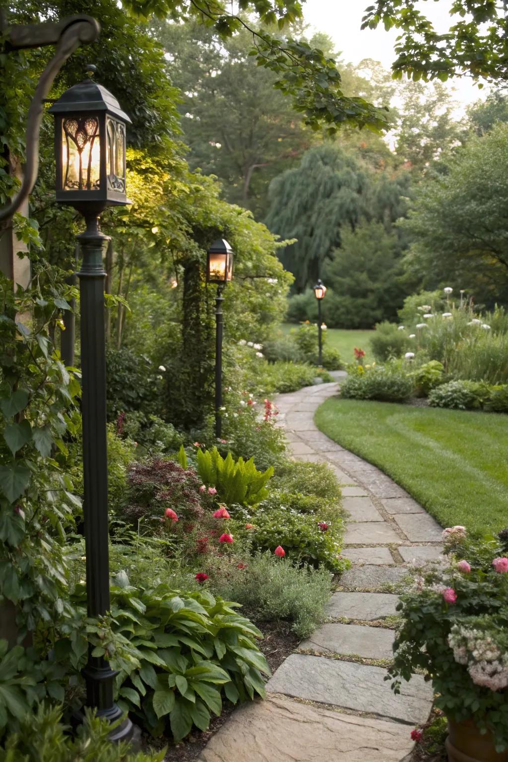 Seamlessly integrate lights into your garden for beauty and function.