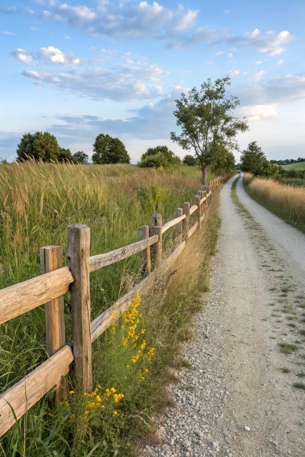 Locust wood provides a unique, rustic appeal to split rail fences.