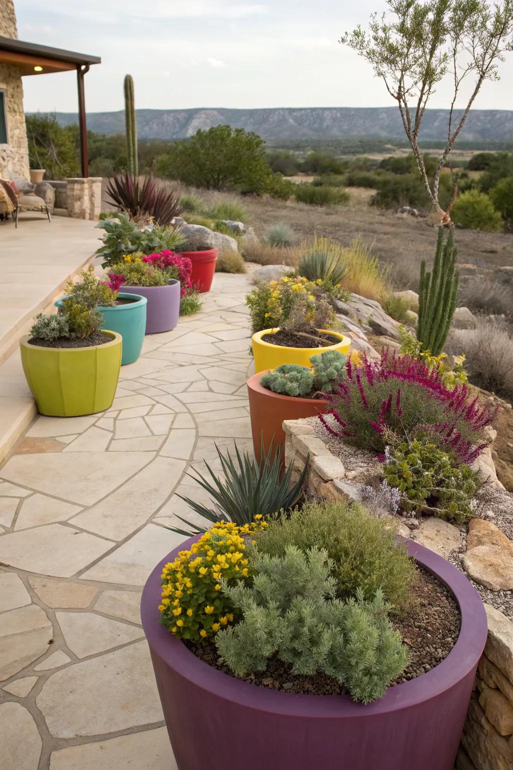 Containers allow flexible and efficient planting solutions.