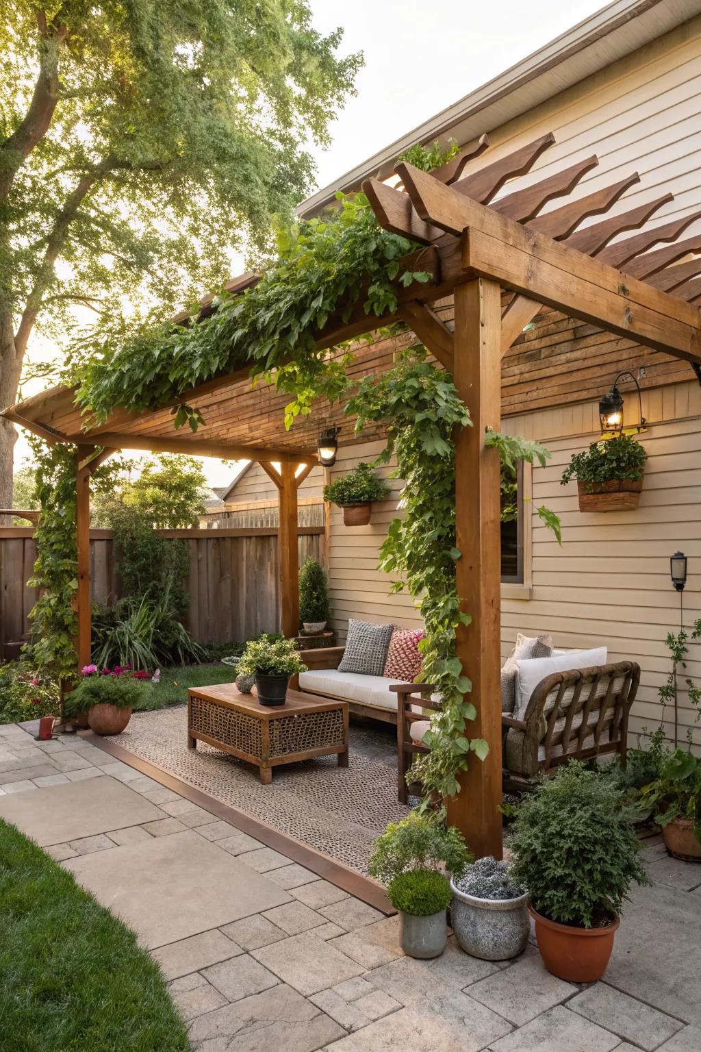 Pergolas offer elegant shade for your patio.