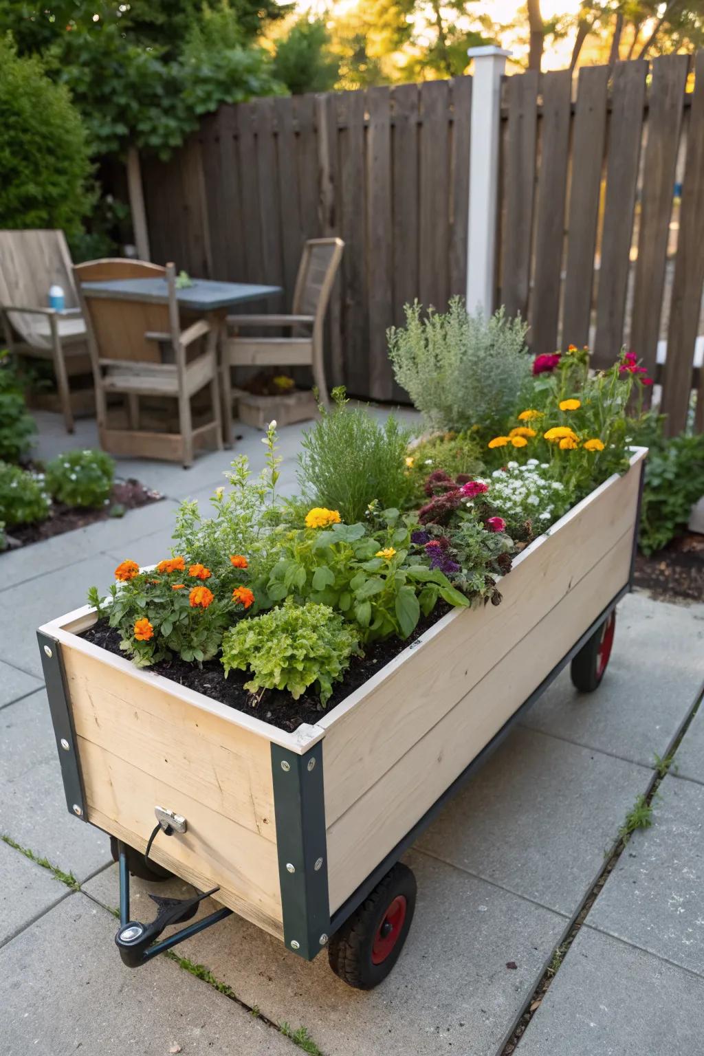 Mobile beds offer flexibility to move with the sun.