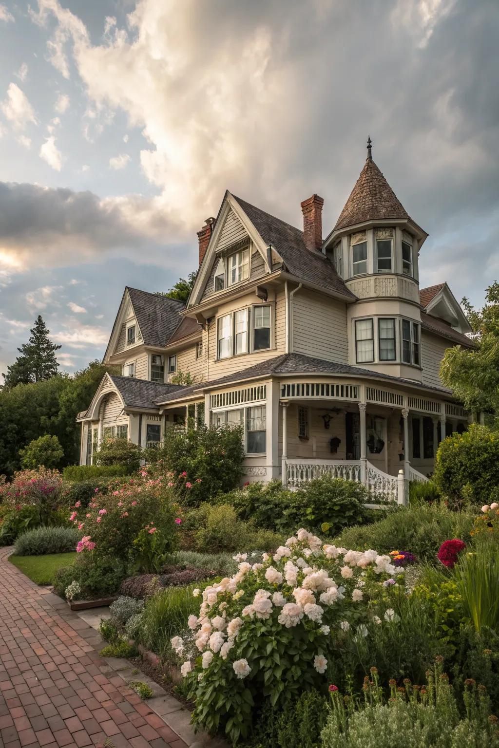 Capture vintage charm with bonneted dormers.