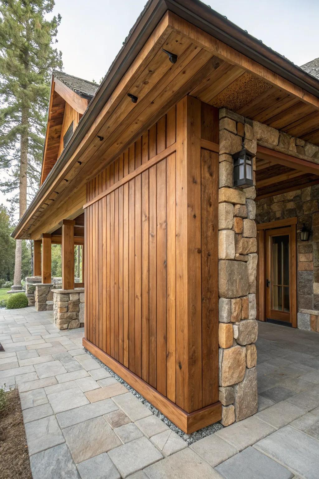 Wood paneling adds rustic charm to this foundation.