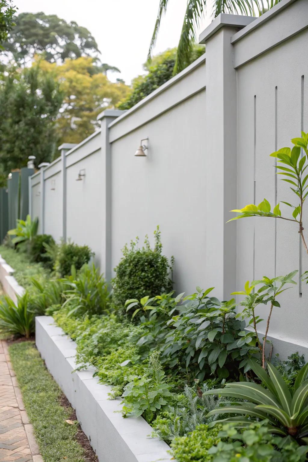 Minimalistic designs create a serene garden atmosphere.