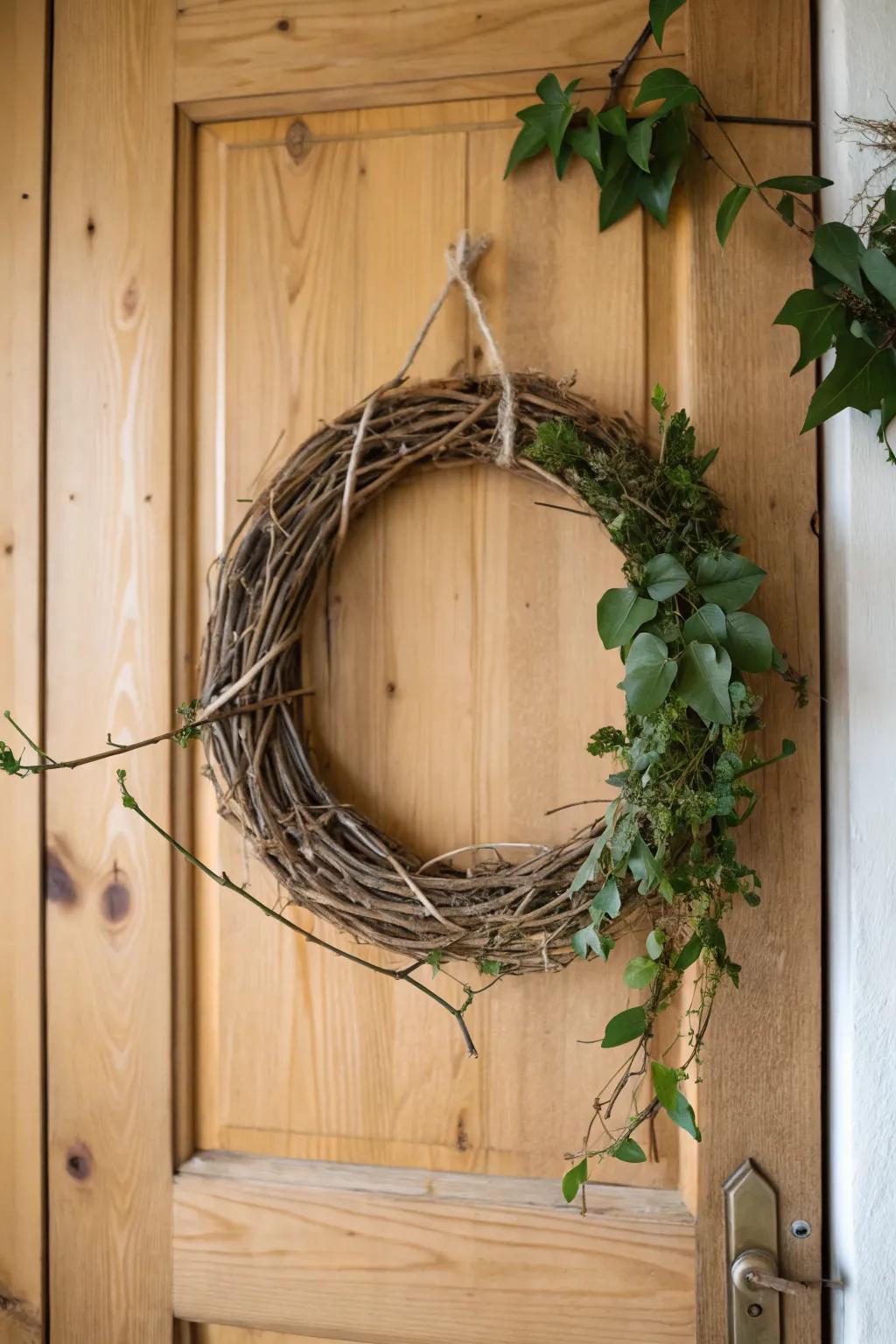 Simplicity meets style with a twigs and twine wreath.