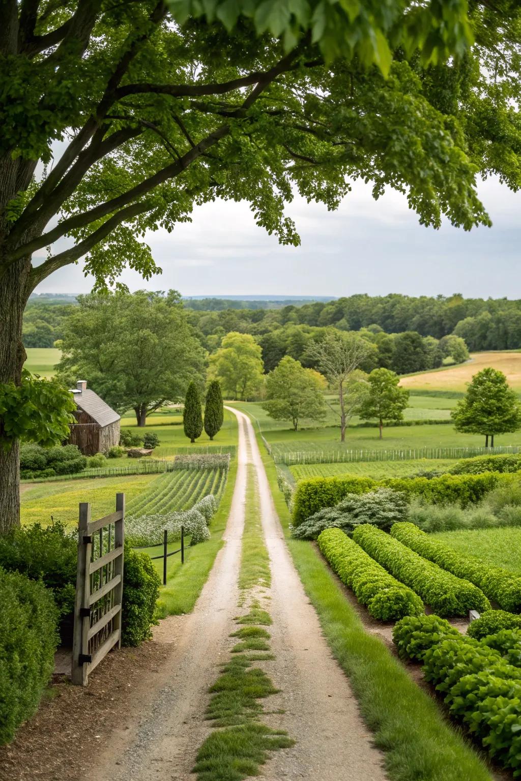 The entrance harmonizes with its surroundings, creating a cohesive and inviting landscape.