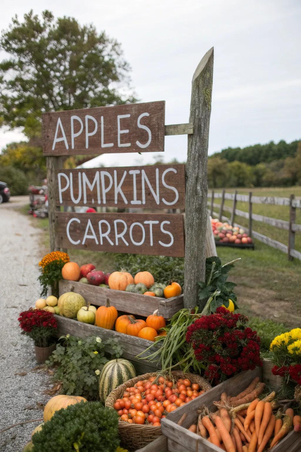 Seasonal signs celebrate the freshest produce available.