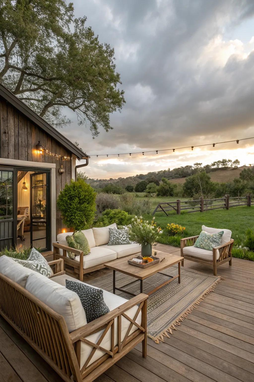Relax in style with an outdoor living room setup