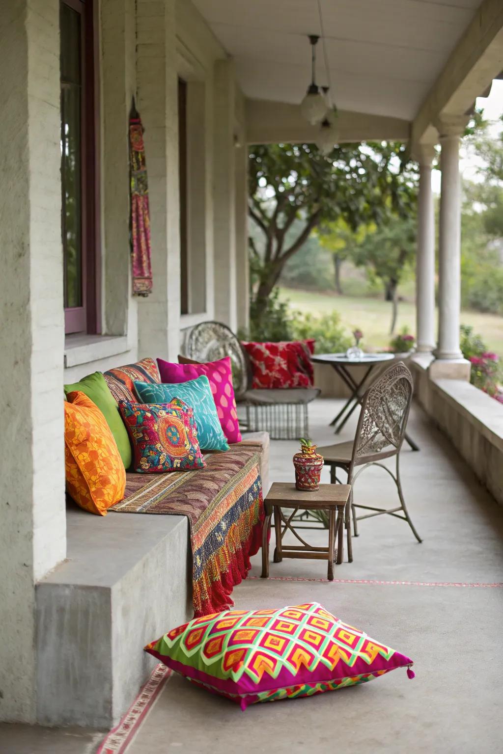 Add comfort with cozy textiles.