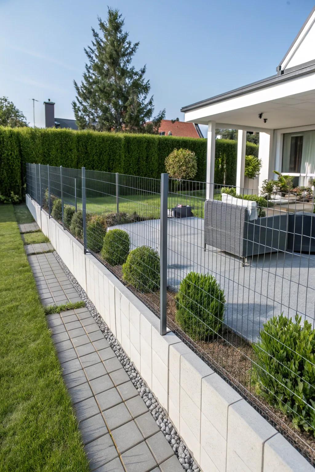Wire extensions for a minimalist barrier