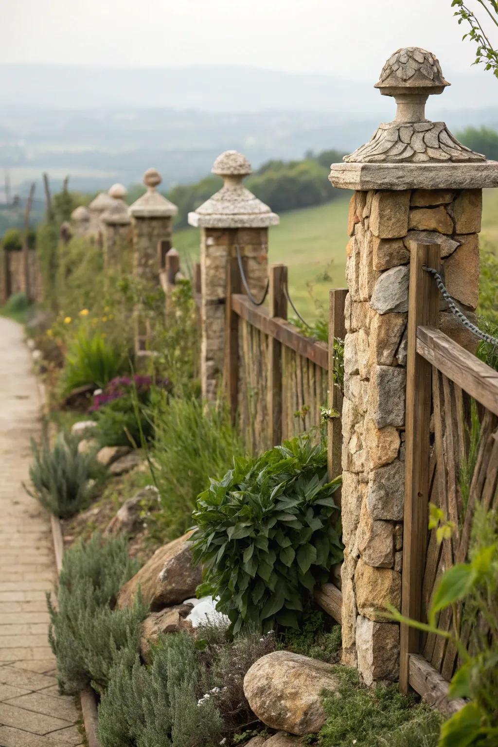 Add visual interest with decorative hardscape elements.