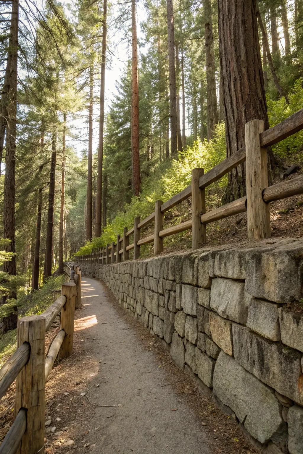 Timber fencing provides a warm, rustic charm.