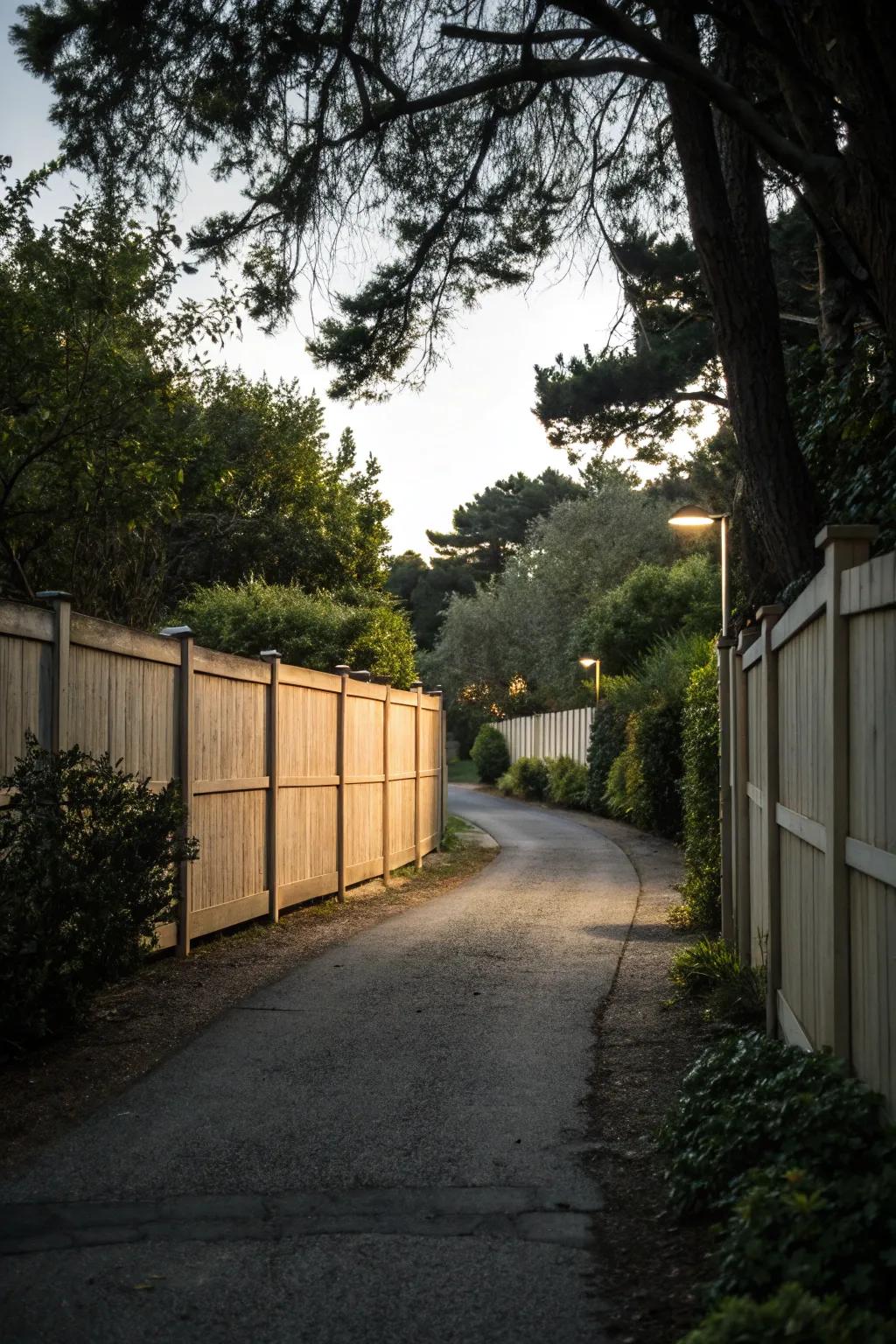 Solid panel fences provide ultimate privacy and noise reduction.