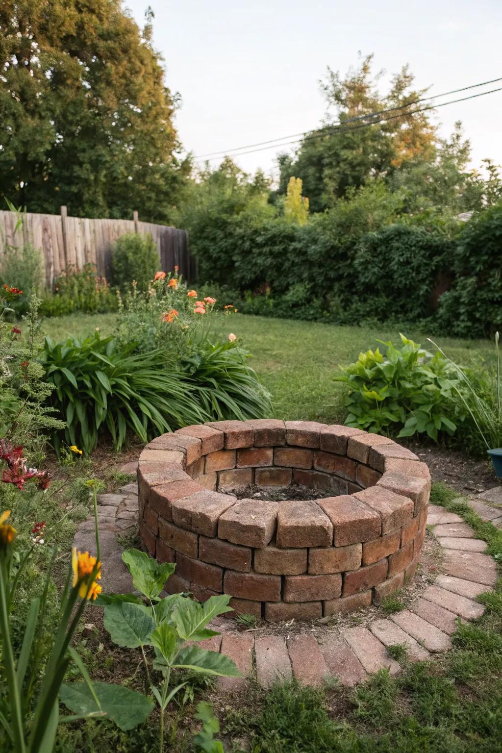 Brick fire rings combine durability with timeless appeal.