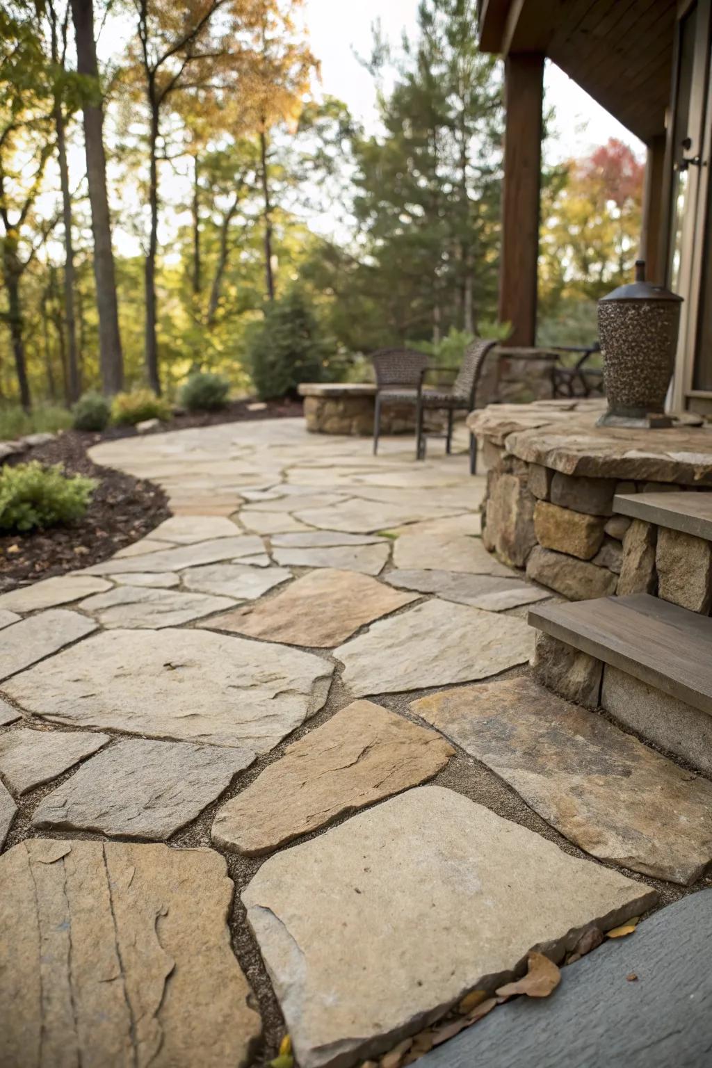 Embrace rustic beauty with natural flagstone.