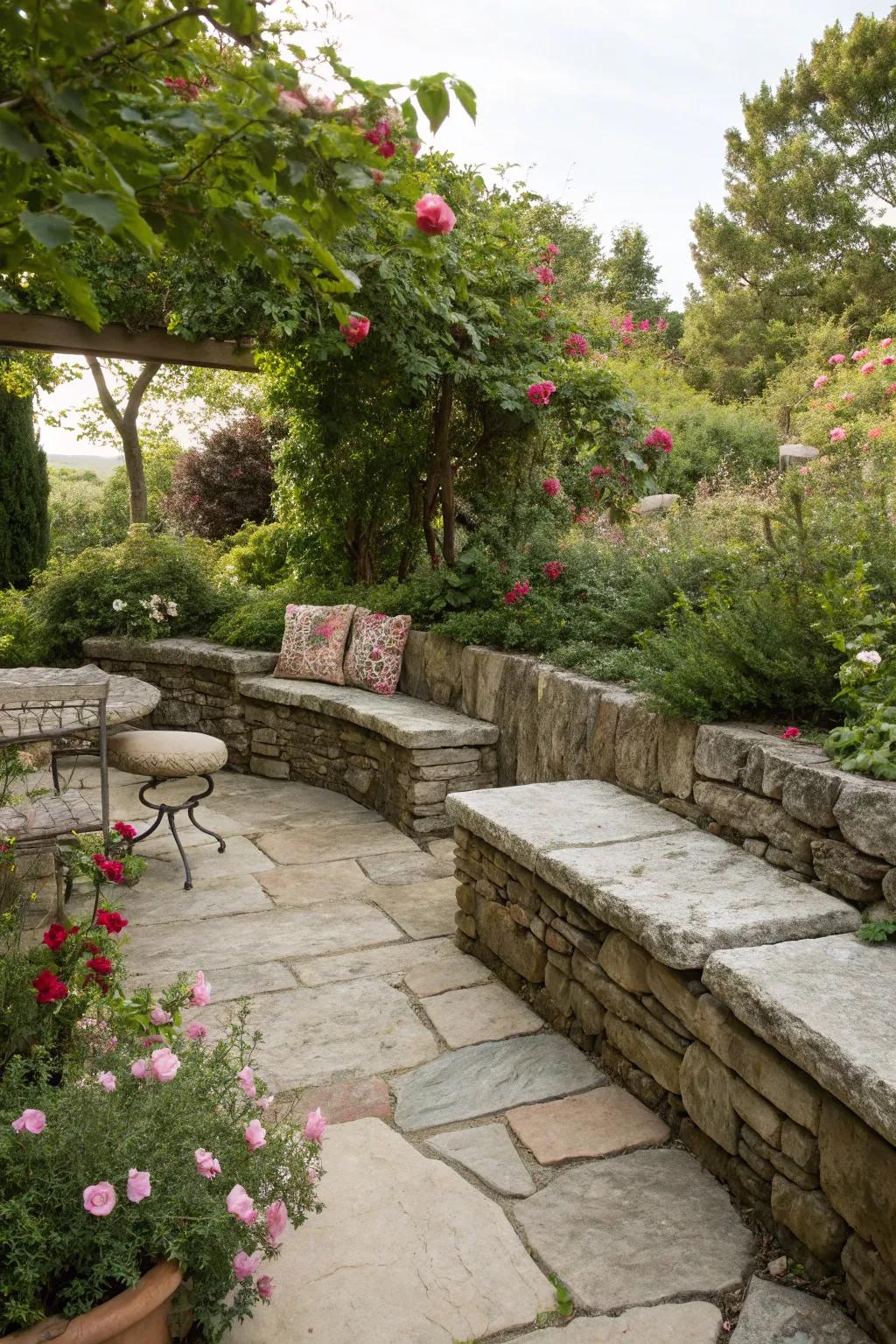 A cozy flagstone seating area ideal for relaxation