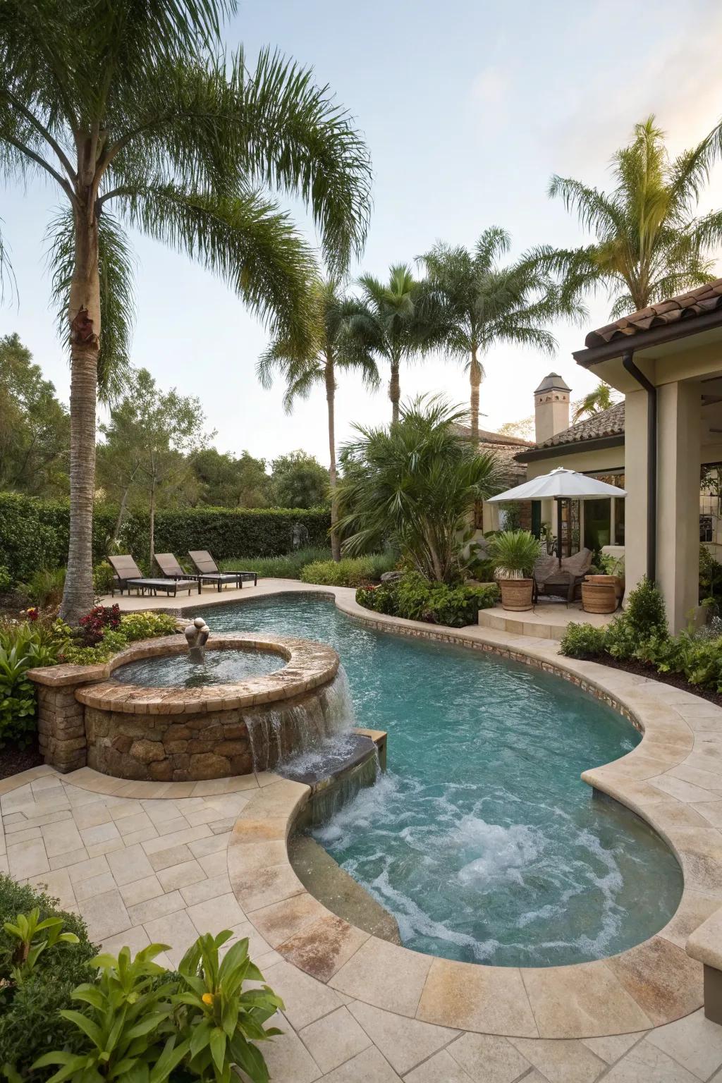 A spillover spa that adds elegance and relaxation.