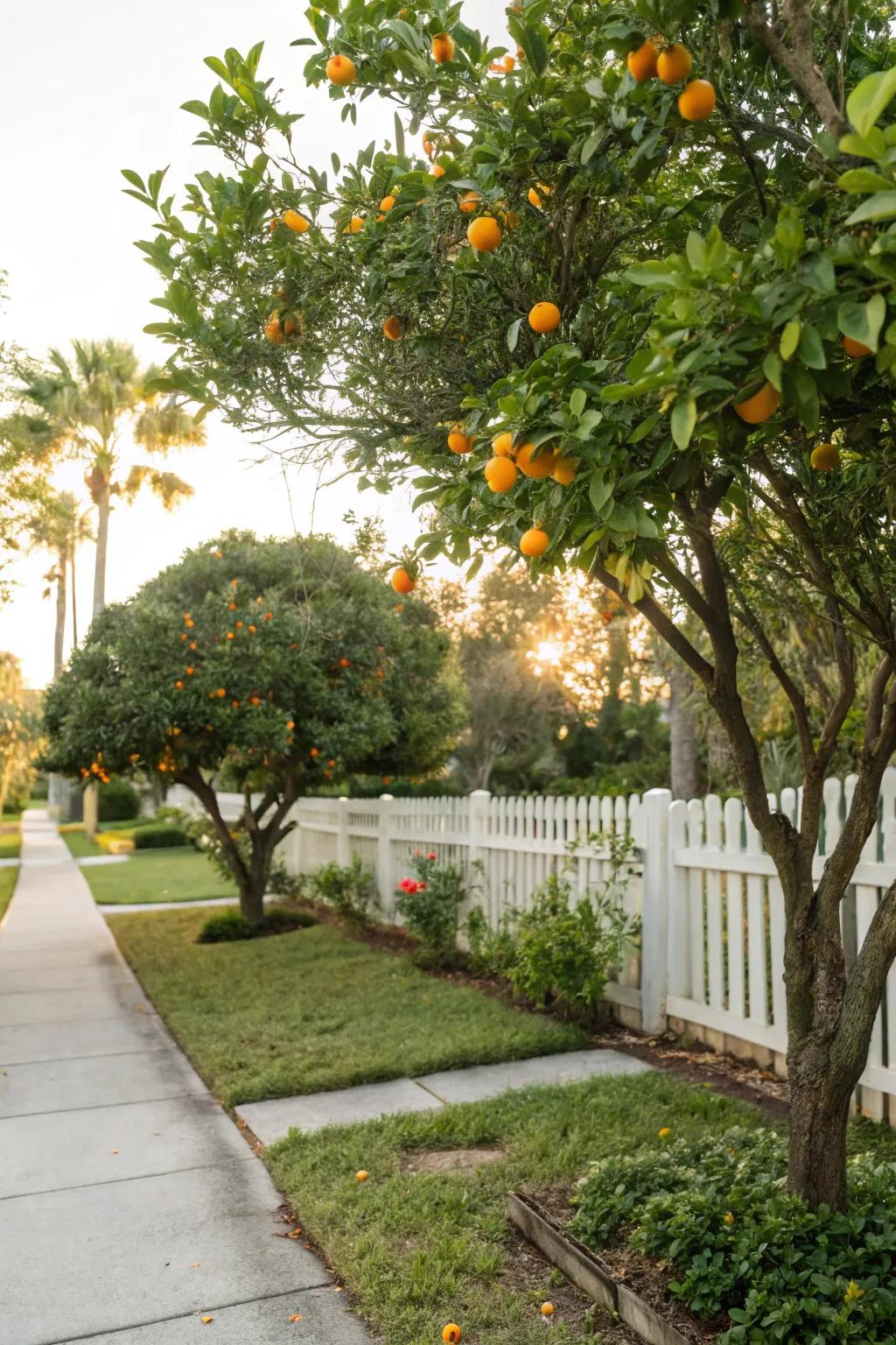 Citrus trees that offer both aesthetics and delicious fruit.