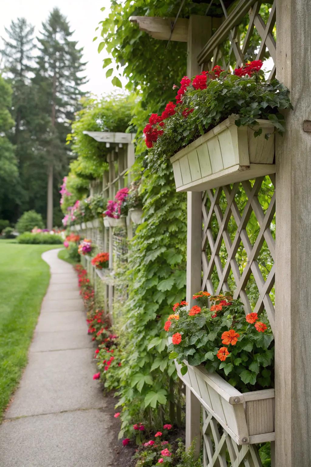 Planter box trellises offer both function and style.