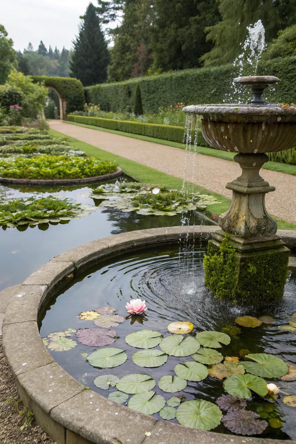 Pond features add tranquility and a touch of magic to your fountain.