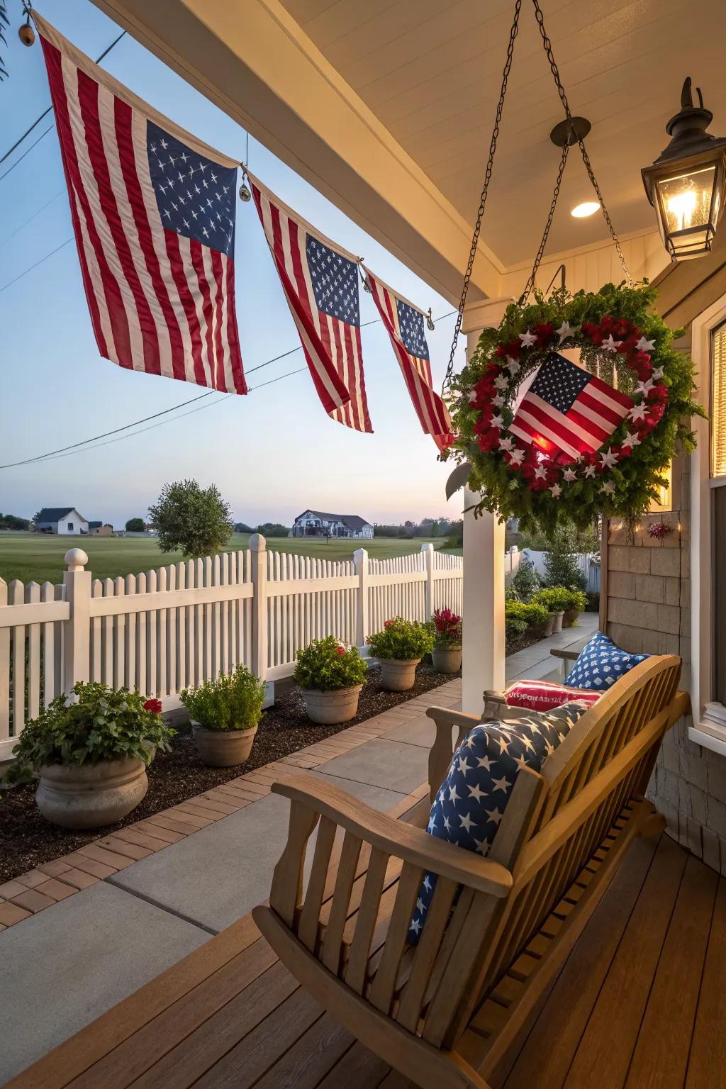 Create a welcoming entrance with festive porch decor.