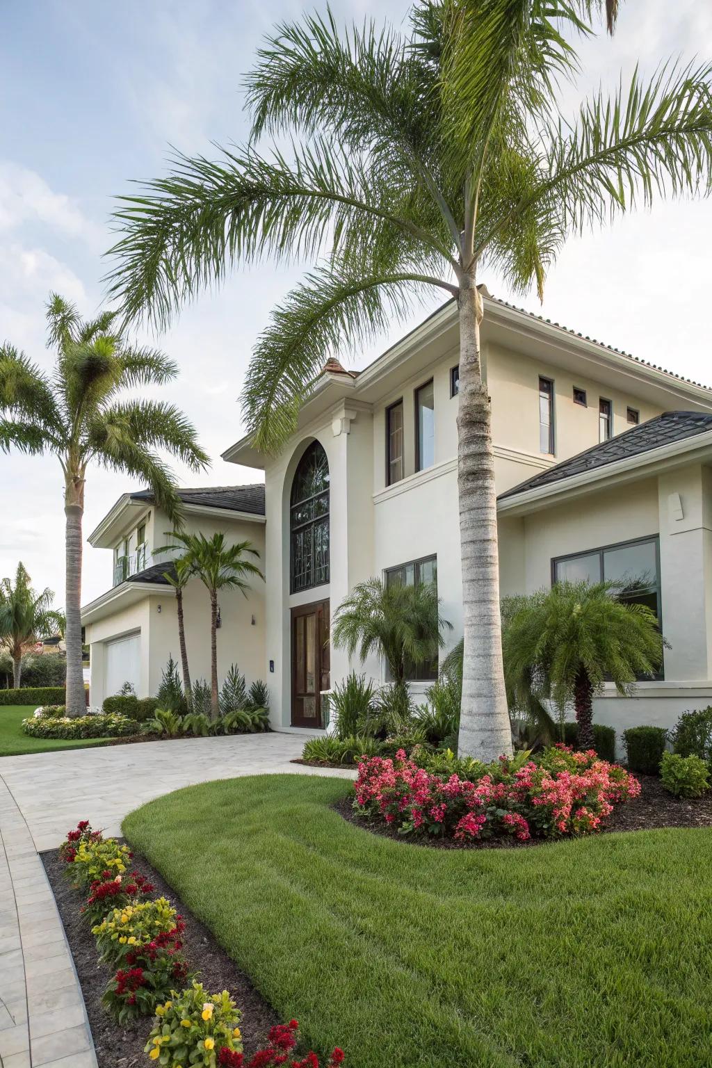 Foxtail palms bring elegance to modern homes.