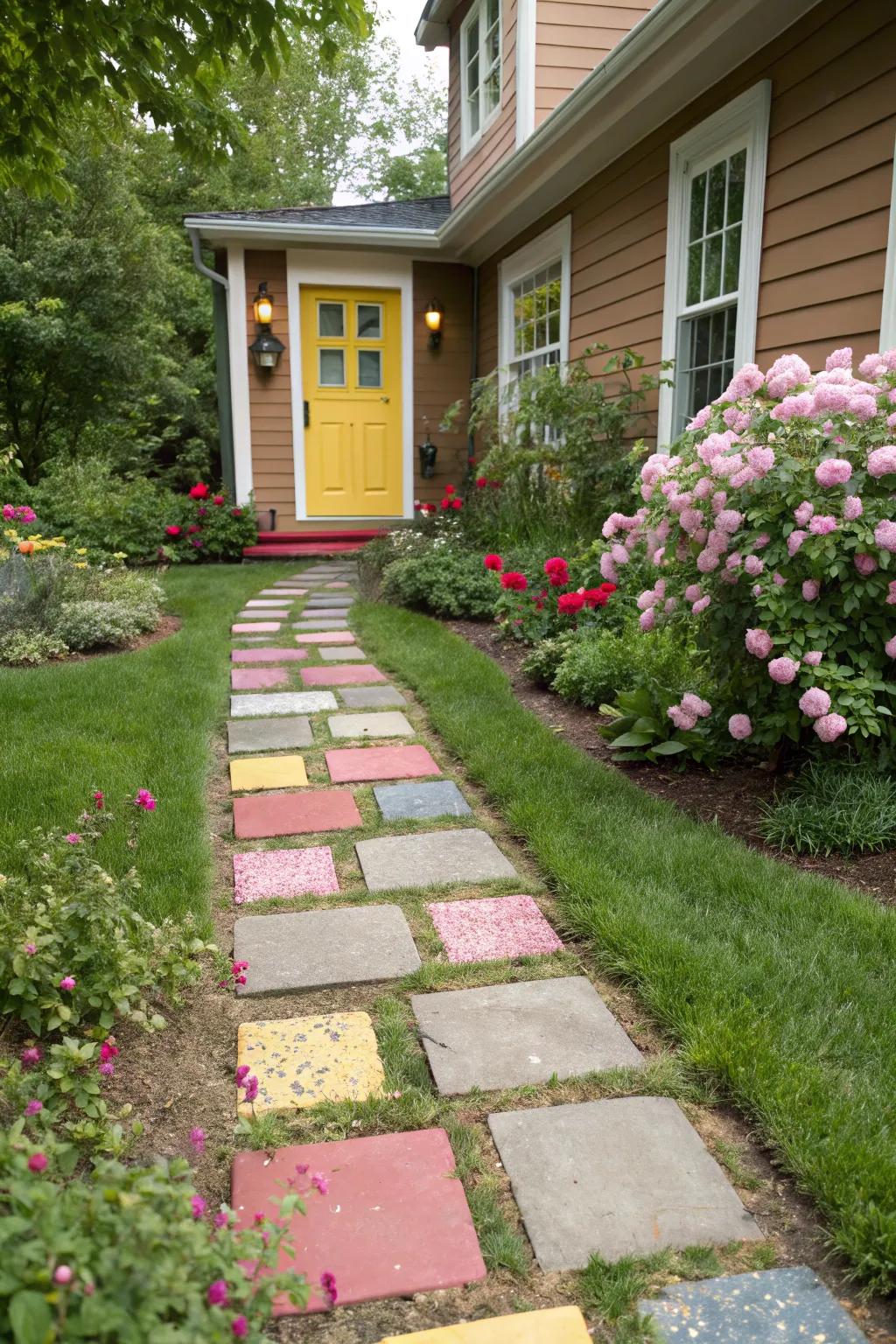 Bring playfulness to your path with patterned pavers.