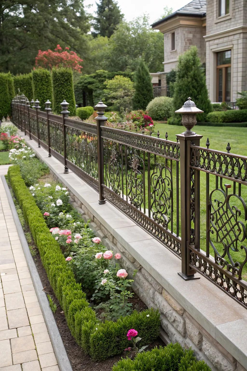 Transform your garden with an elegant decorative metal fence.