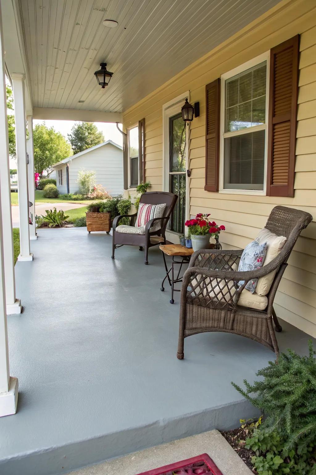 Outdoor furniture can enhance your porch’s comfort and style.