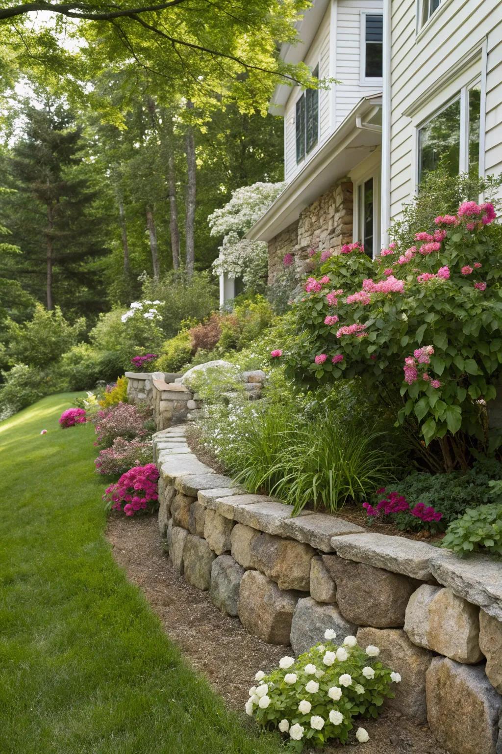 Embrace timeless elegance with a natural stone wall.