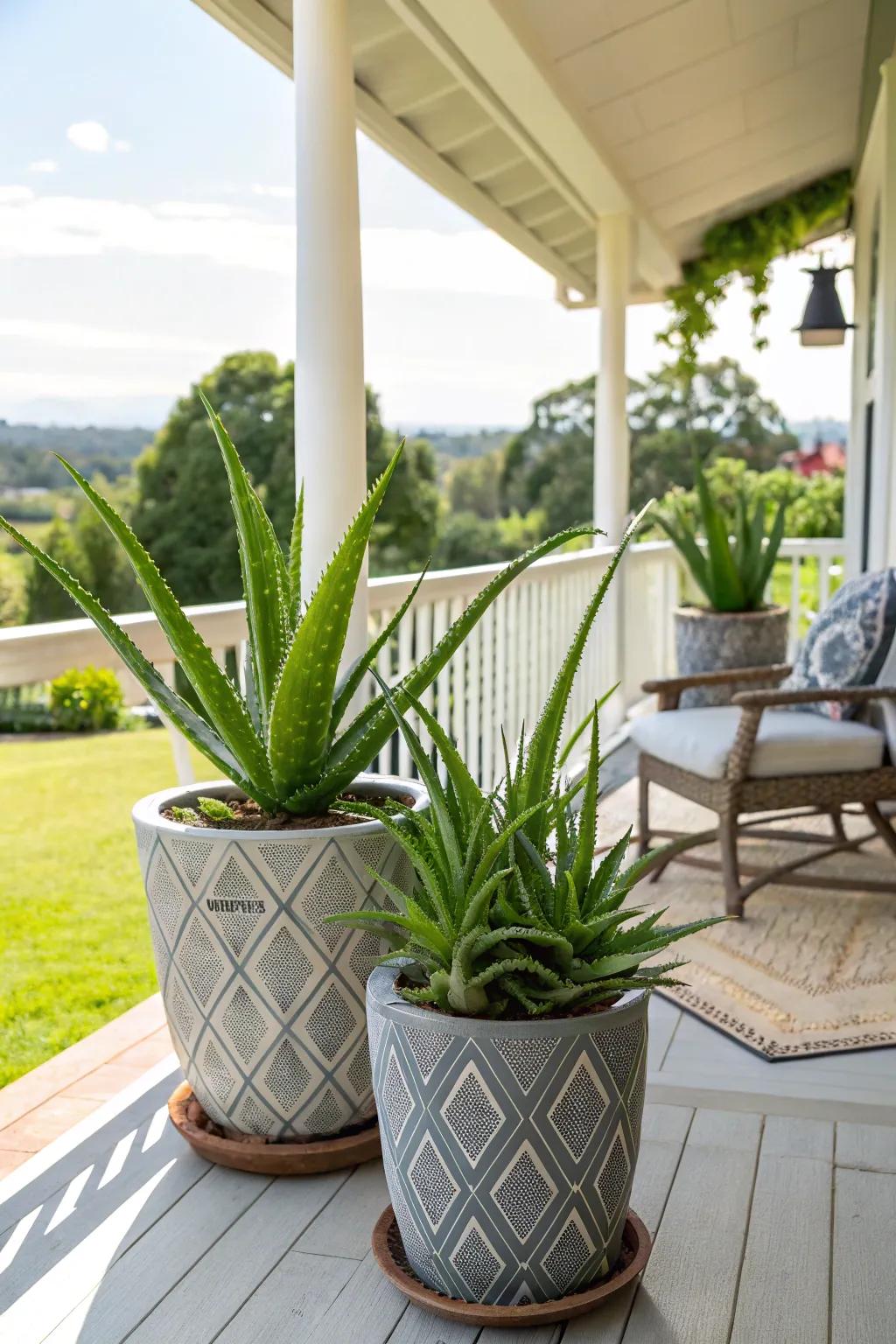 Versatile container gardening with aloe vera