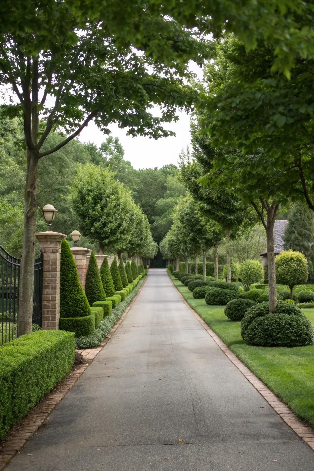Symmetry in planting offers a harmonious and inviting entrance.