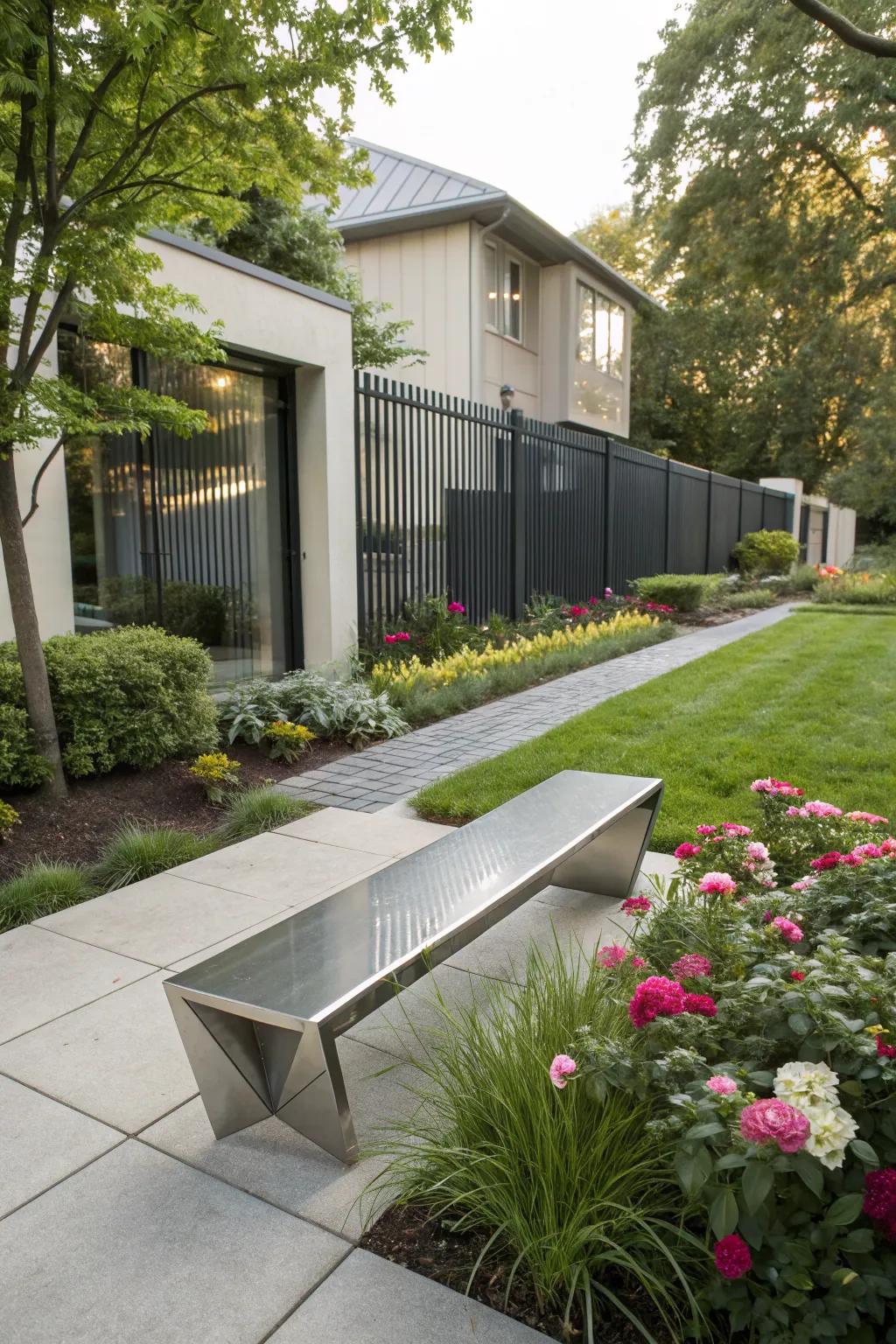 Modern elegance with a unique bench design.