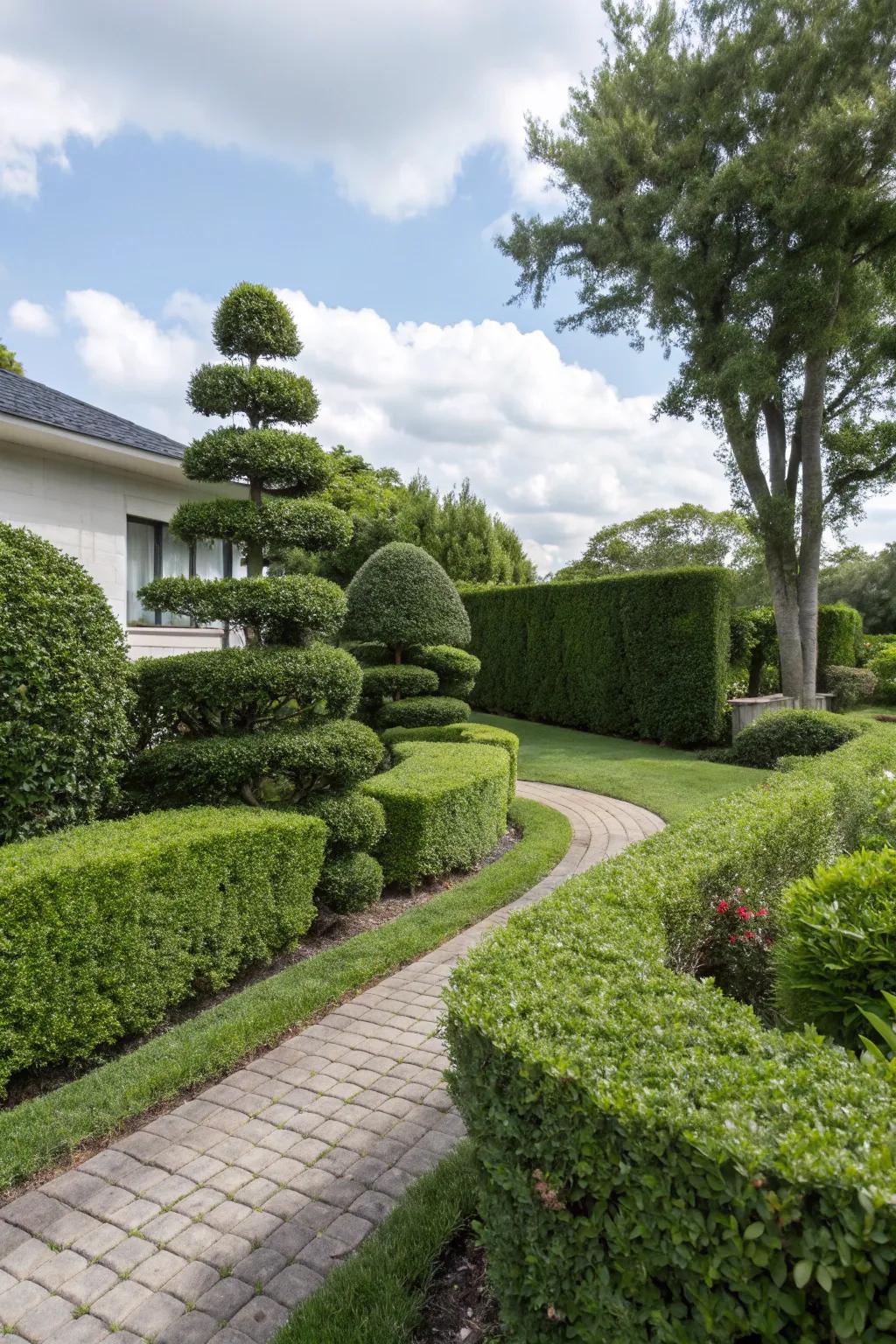 Use layered hedges to create depth and dimension in your yard.