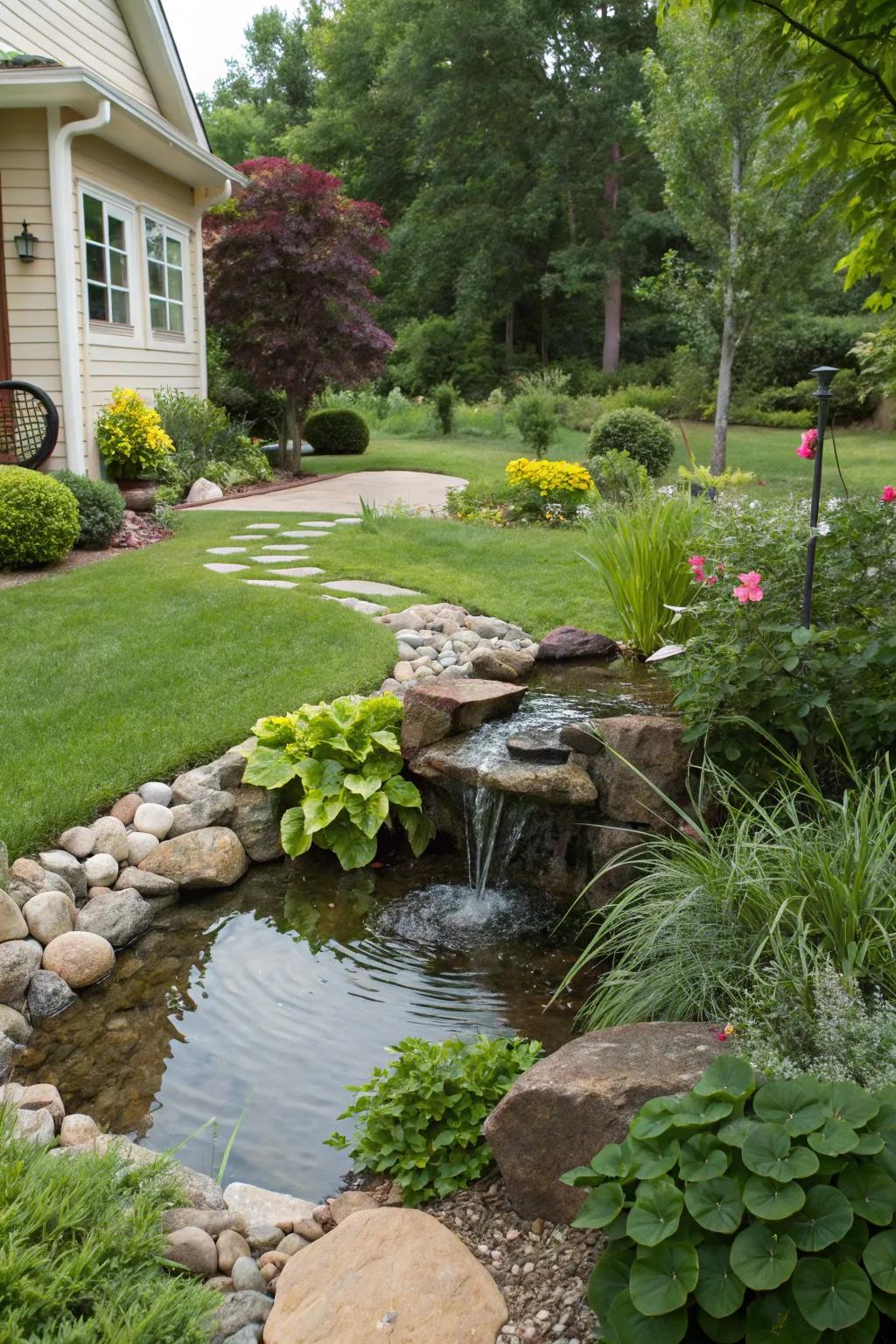 Water features bring tranquility and beauty to your yard.