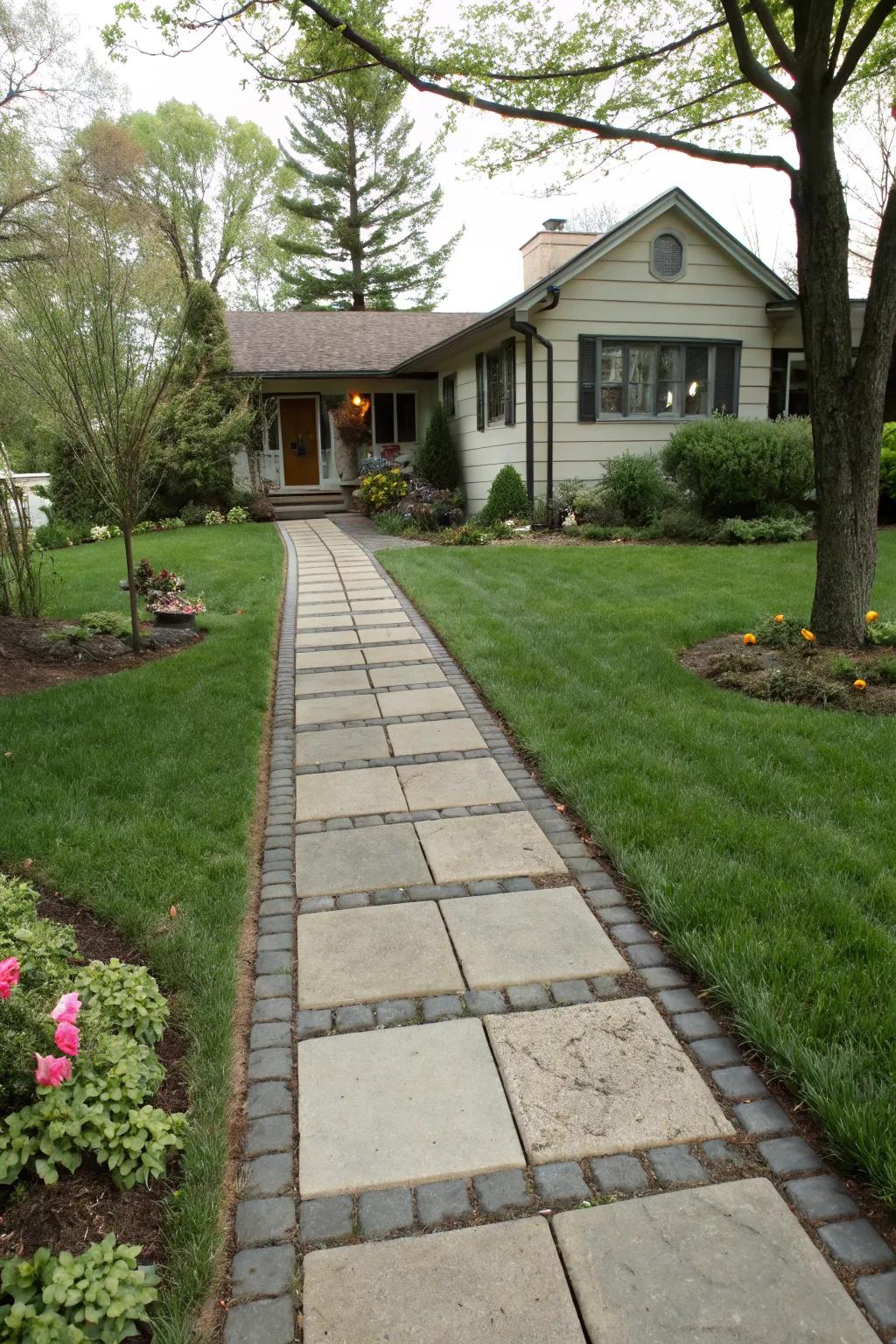Outline your walkways for a refined front yard.