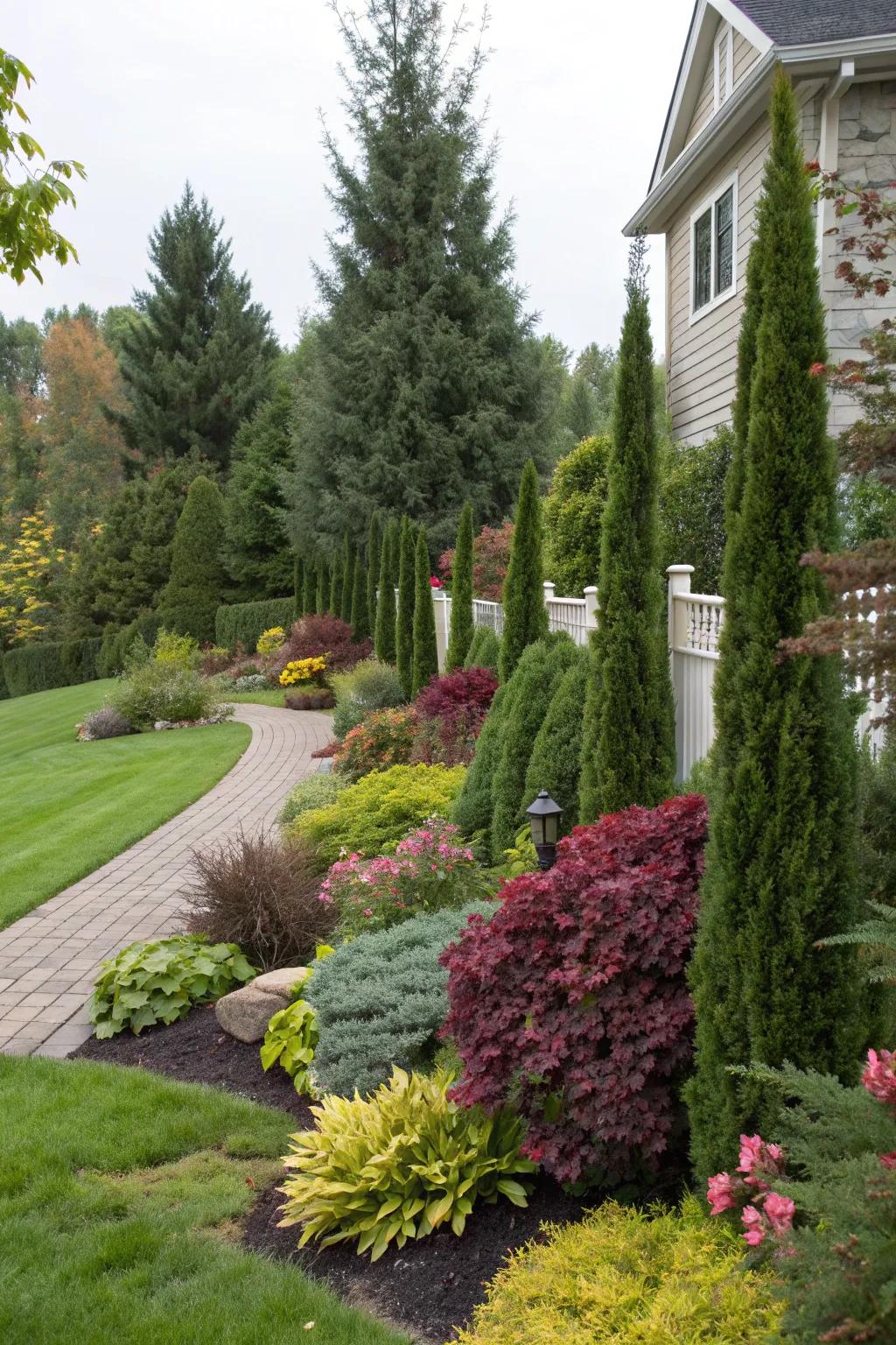 Layered planting: A textured approach to privacy.