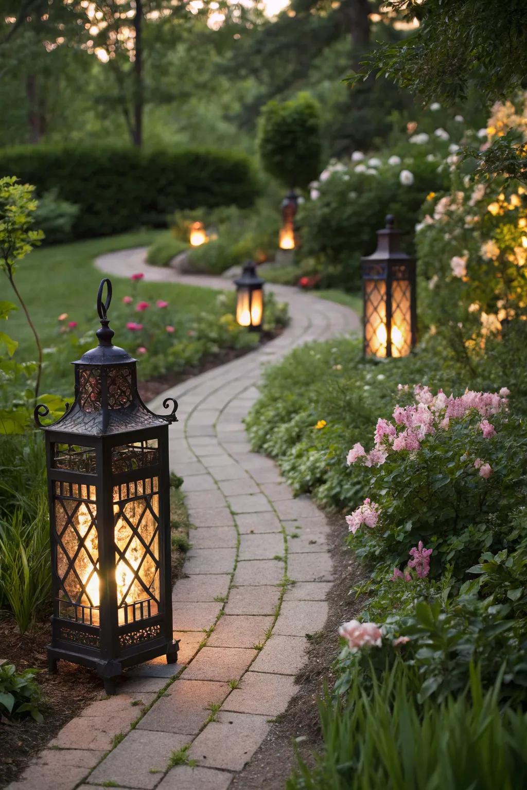 Enhance your path with charming decorative lanterns.